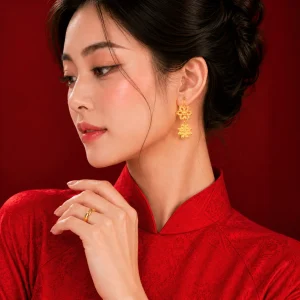 Bông Tai Vàng 980 Hoa Tòn Ten B102068