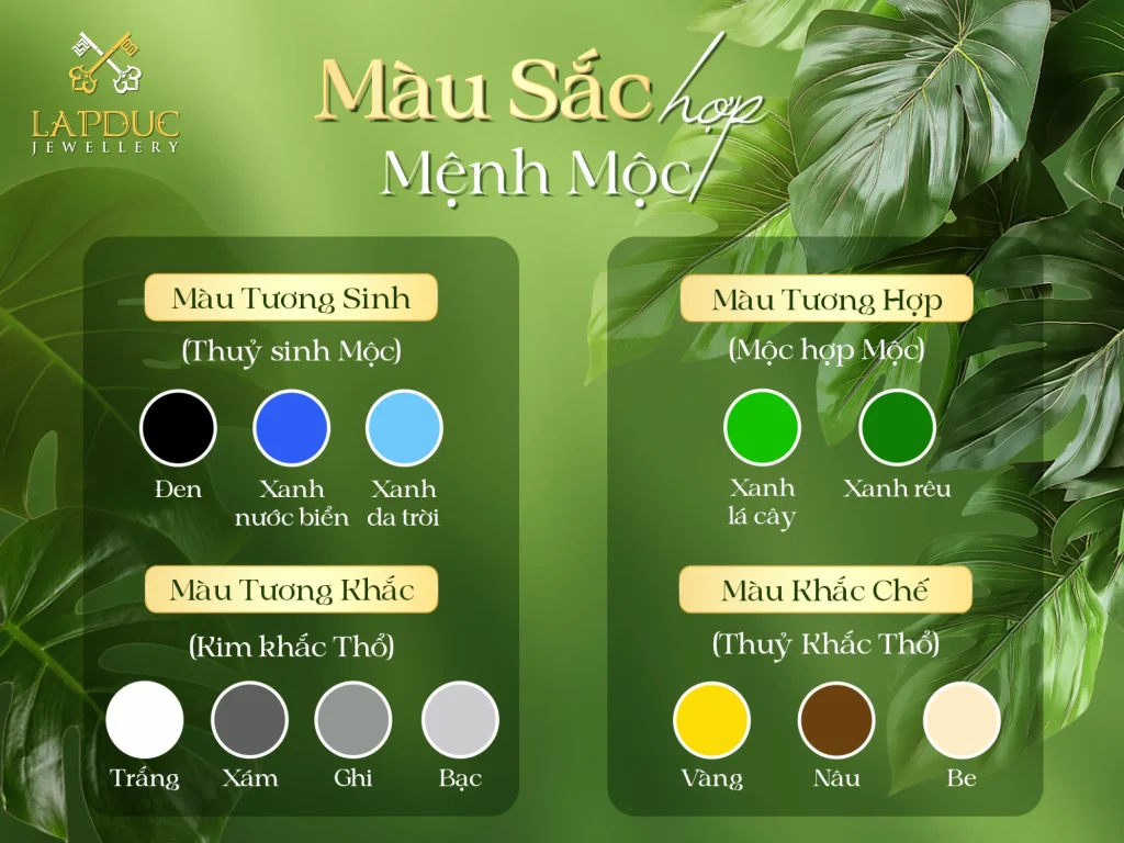 Mệnh Mộc Hợp Màu Gì 2026? Bí Quyết Chọn Trang Sức Phong Thủy 2 mệnh Mộc hợp màu gì